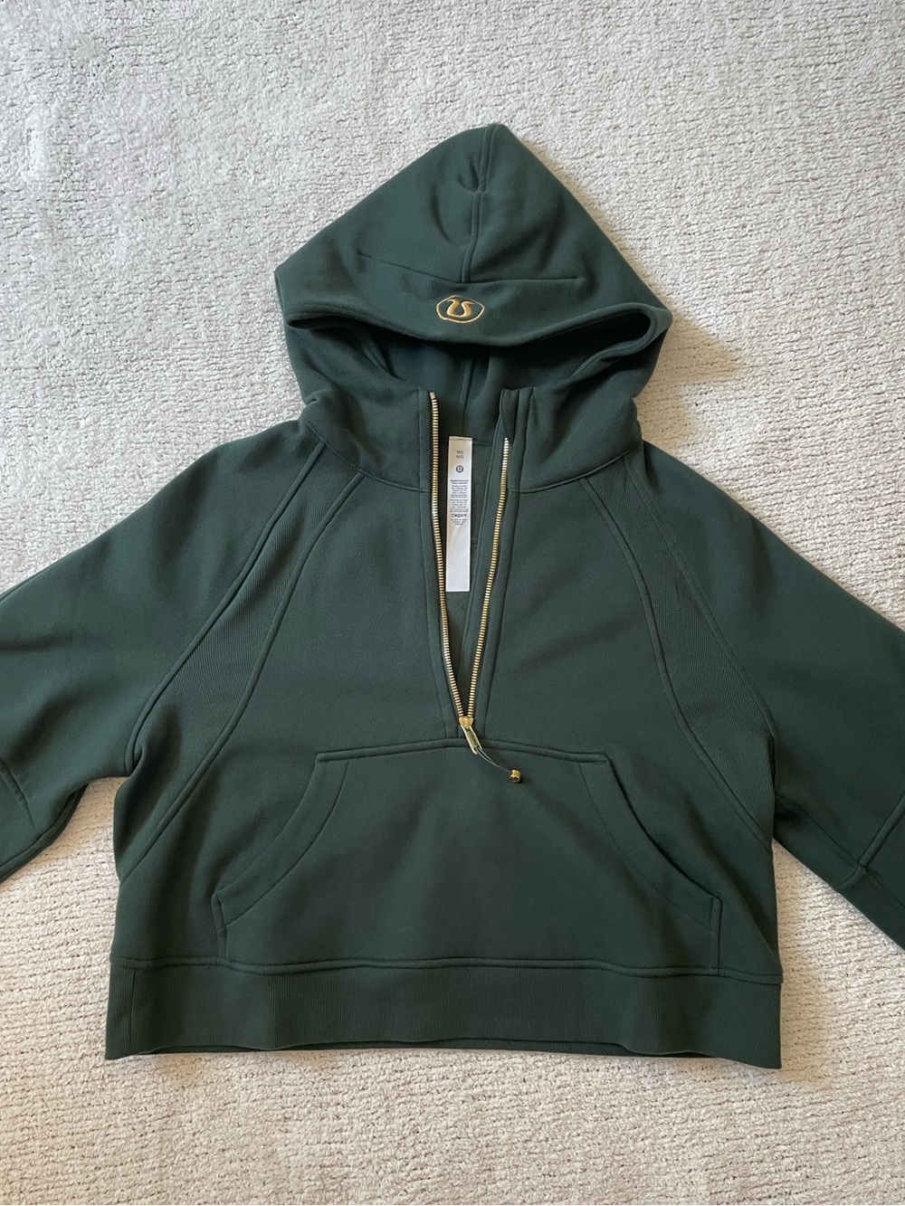 Lululemon Legacy Green/Gold Scuba Oversized Half-zip Hoodie